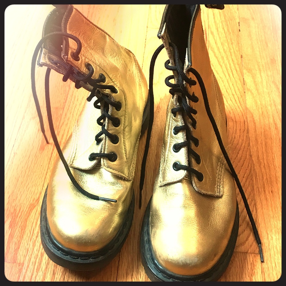 Dr. Martens Women’s Gold Metallic Boots